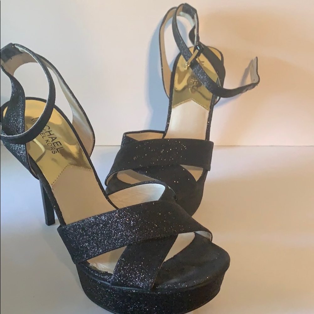 Michael Kors Gideon Womens Black Glitter Heel